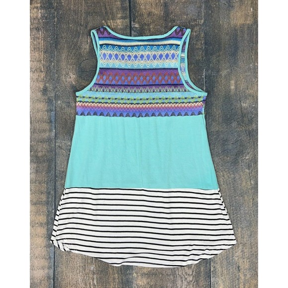 Sun & Moon Women’s Size Small Colorblock Tunic Tank Top! Stripes, Woven! - Picture 7 of 7